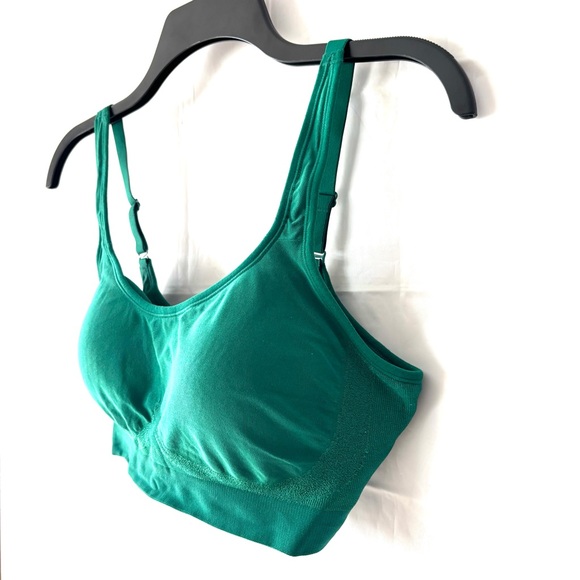 NWOT Underoutfit Teal Green Sports Bra Large Bust Wireless Comfort SZ L - Picture 4 of 11